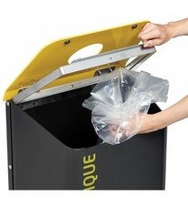 Kôš na triedený odpad z odolnej ocele - plasty, Rossignol Kolotri 58501, 80 L, žltý - 4