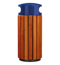 Vonkajší odpadkový kôš Rossignol Zeno 57885 - 60 L, drevo, modrý - 1