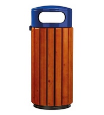 Vonkajší odpadkový kôš Rossignol Zeno 57885 - 60 L, drevo, modrý - 2