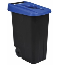 Kôš na triedený odpad, pojazdný, Rossignol Movatri 56187, modrý, s otvorom, 85 L
