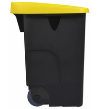 Kôš na triedený odpad, pojazdný, Rossignol Movatri 56188, žltý, s otvorom, 85 L - 2