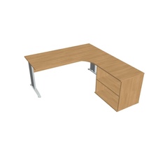 Kancelársky stôl pracovný, zostava ľavá - CE 1800 60 HL, dub