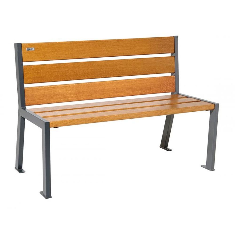 Parková lavička Silaos 1200 mm dub bez podpierok rúk