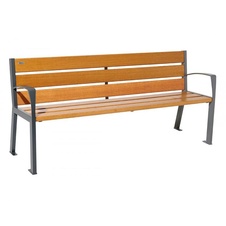 Parková lavička Silaos 1800 mm dub s lakťovými opierkami