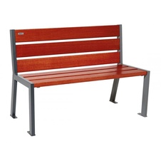 Parková lavička Silaos 1200 mm dub mahagón bez podpierok rúk