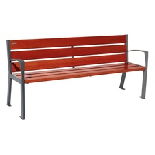 Parková lavička Silaos 1800 mm dub mahagón s lakťovými opier