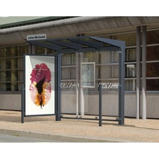 Autobusová zastávka BENÁTKY s informačnou vitrínou a bočnico - 1