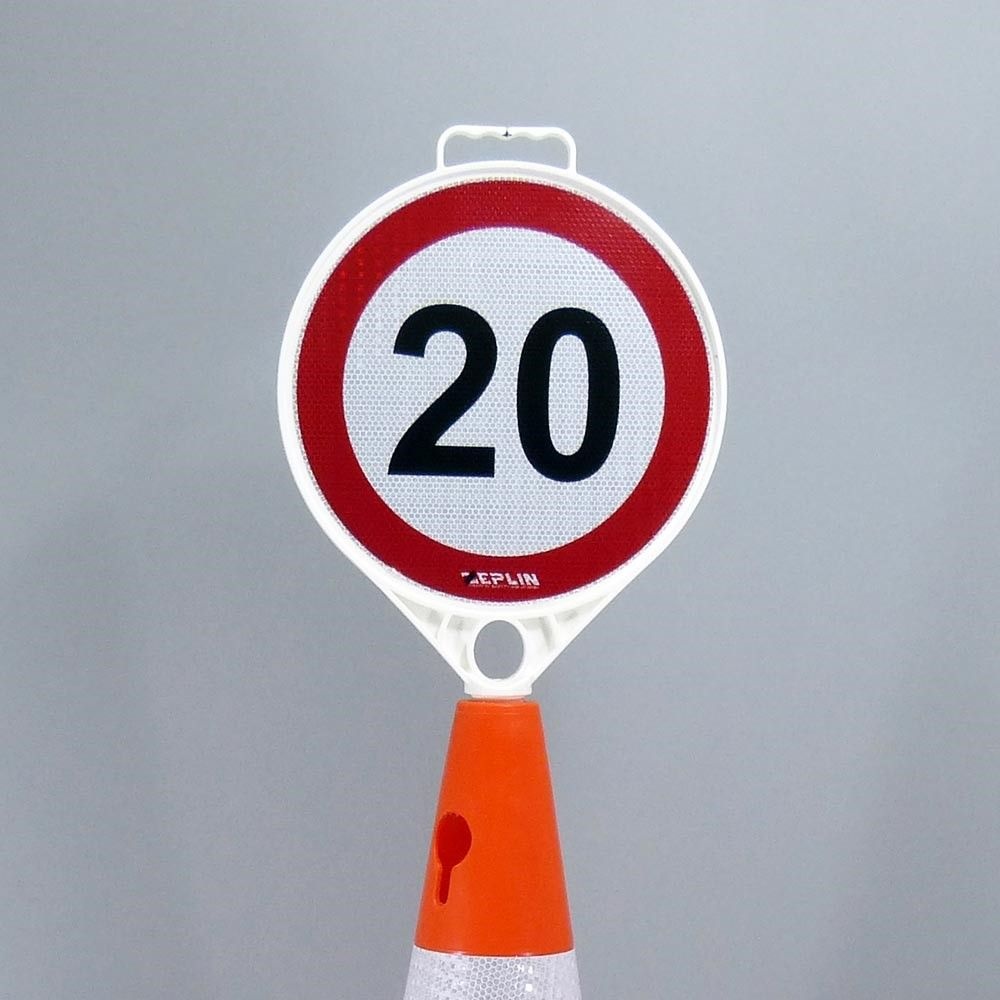Plastová dopravná značka DZ - RÝCHLOSŤ 20km/hod vrátane kužeľa DZ - 70