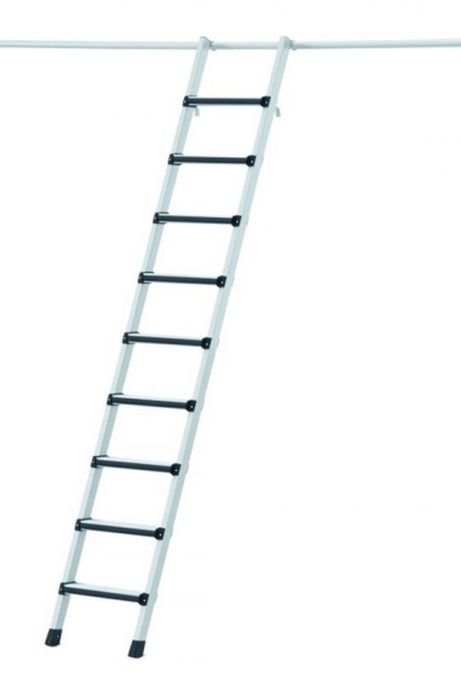 Závesný regálový rebrík so skrutkovými stupňami COMFORTSTEP LH, dĺžka 1,70-1,94 m