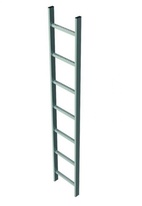 ZARGES šachtový rebrík pozinkovaný, šírka 300 mm, dĺžka 1,96 m