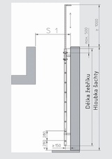 Šachtový rebrík z nerezovej ocele, šírka 300 mm, dĺžka 1,12 m - 2