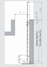ZARGES šachtový rebrík z nerezovej ocele, šírka 300 mm, dĺžka 2,24 m - 2