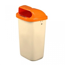 Odpadkový kôš Classic 50 l, krémová nádoba s oranžovým vekom