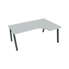 HOBIS kancelársky stôl tvarový, ergo ľavý - UE A 1800 60 L, šedá - 1