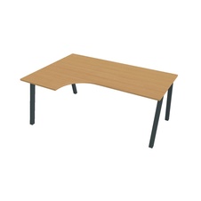 HOBIS kancelársky stôl tvarový, ergo pravý - UE A 1800 60 P, buk - 1