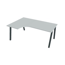 HOBIS kancelársky stôl tvarový, ergo pravý - UE A 1800 60 P, šedá - 1
