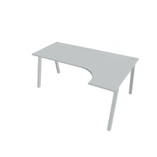 HOBIS kancelársky stôl tvarový, ergo ľavý - UE A 1800 L, šedá