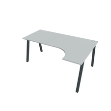 HOBIS kancelársky stôl tvarový, ergo ľavý - UE A 1800 L, šedá - 1