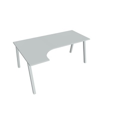 HOBIS kancelársky stôl tvarový, ergo pravý - UE A 1800 P, šedá