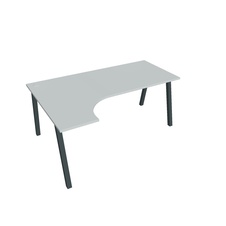 HOBIS kancelársky stôl tvarový, ergo pravý - UE A 1800 P, šedá - 1