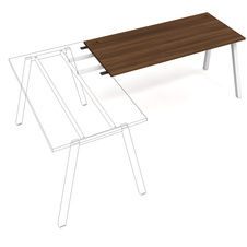 HOBIS prídavný stôl do uhla - US A 1600 RU, hĺbka 80 cm, šedá - 3