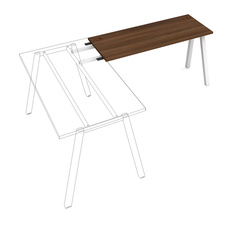 HOBIS prídavný stôl do uhla - UE A 1400 RU, hĺbka 60 cm, šedá - 3