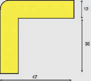 Výstražný polyuretánový štvorcový profil na roh - 1m, hrana