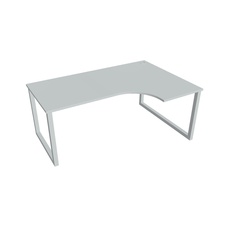 HOBIS kancelársky stôl tvarový, ergo ľavý - UE O 1800 60 L, šedá