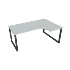 HOBIS kancelársky stôl tvarový, ergo ľavý - UE O 1800 60 L, šedá - 1