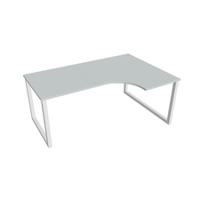 HOBIS kancelársky stôl tvarový, ergo ľavý - UE O 1800 60 L, šedá - 2