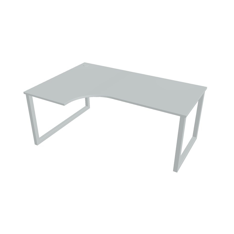 HOBIS kancelársky stôl tvarový, ergo pravý - UE O 1800 60 P, šedá