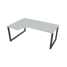 HOBIS kancelársky stôl tvarový, ergo pravý - UE O 1800 60 P, šedá - 1