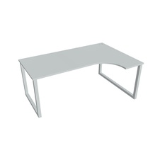 HOBIS kancelársky stôl tvarový, ergo ľavý - UE O 1800 L, šedá