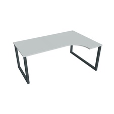HOBIS kancelársky stôl tvarový, ergo ľavý - UE O 1800 L, šedá - 1