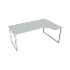 HOBIS kancelársky stôl tvarový, ergo ľavý - UE O 1800 L, šedá - 2