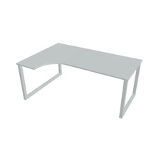 HOBIS kancelársky stôl tvarový, ergo pravý - UE O 1800 P, šedá