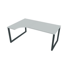 HOBIS kancelársky stôl tvarový, ergo pravý - UE O 1800 P, šedá - 1