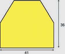 Výstražný polyuretánový lichobežníkový profil na stenu - 1m, 41x36 mm