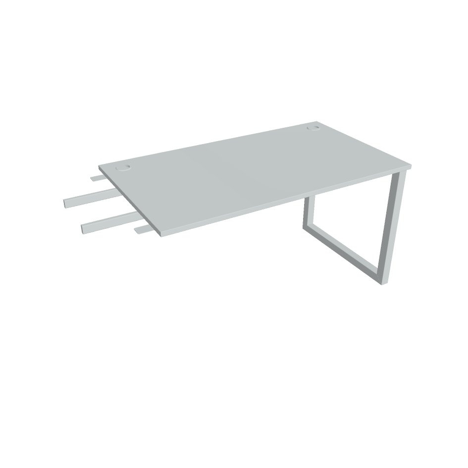 HOBIS prídavný stôl do uhla - US O 1400 RU, hĺbka 80 cm, šedá