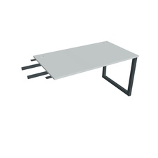 HOBIS prídavný stôl do uhla - US O 1400 RU, hĺbka 80 cm, šedá - 1