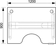 HOBIS ergo elektr.staviteľný stôl 120 cm, pamäť. ovláda. - MSE 2M 1200, čerešňa - 3