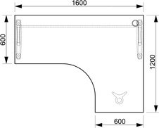 HOBIS kancelársky stôl pracovný tvarový, ergo ľavý - CE 60 L, jelša - 1