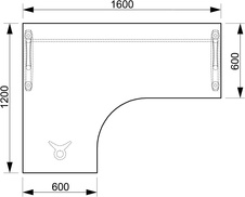 HOBIS kancelársky stôl pracovný tvarový, ergo pravý - CE 60 P, jelša - 1