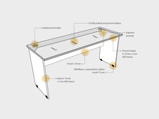 HOBIS stôl pracovný rovný - GS 1200, čerešňa - 2
