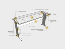 HOBIS kancelársky stôl pracovný rovný - CS 1400, jelša - 2