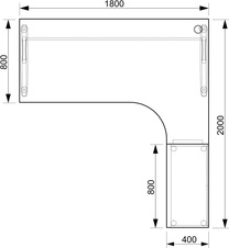 HOBIS kancelársky stôl pracovný, zostava ľavá - CE 1800 HL, jelša - 1
