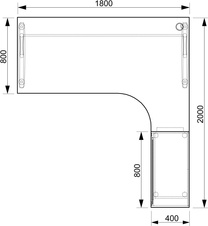 HOBIS kancelársky stôl pracovný, zostava ľavá - CE 1800 HR L, jelša - 1