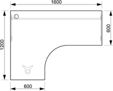 HOBIS kancelársky stôl pracovný tvarový, ergo pravý - GE 60 P, jelša - 1