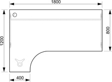 HOBIS kancelársky stôl pracovný tvarový, ergo pravý - GE 1800 P, jelša - 1