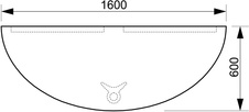 HOBIS prídavný stôl zakončovací oblúk - GP 160, sivá - 1